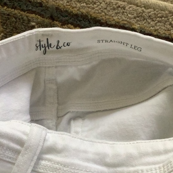 Style & Co white jeans stretchy size 12 these run big more 14 excellent shape - Picture 8 of 11